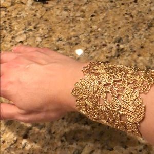 Gold overlay filigree cuff